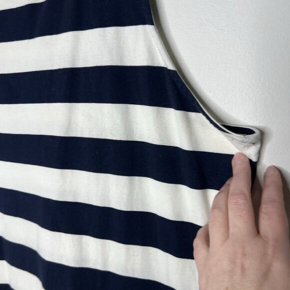 A New Day Dress Womens XXL Blue White Stripe Midi Nautical - Picture 4 of 9